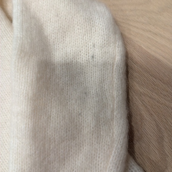 Cream vneck cardigan kid mohair sweater from Sezane - Picture 4 of 7